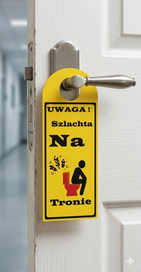 Śmieszna Zawieszka / Tabliczka na Klamkę z Twoim Napisem – Personalizowana (8x20 cm)